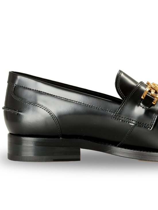 Versace Men\'s Black Leather Gold Medusa Logo Loafers Shoes US 8 IT 41 main image 8